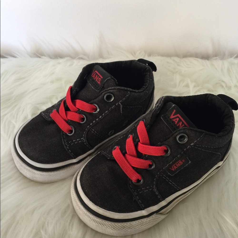 VANS Toddler Boys Sneakers Navy Blue w/Red Laces